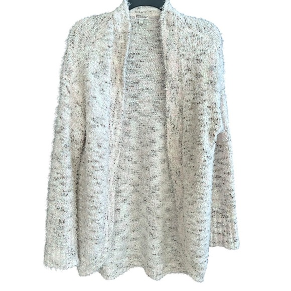 P.J. Salvage Cream Pink Cardigan Sweater Open Front Long Length 🩷 Small - Picture 1 of 7